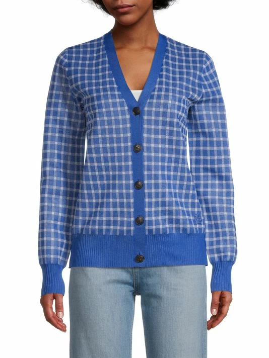 Tory Burch Boyfriend Cardigan Plaid 3 Tory Burch Boyfriend Cardigan Plaid - Image 3