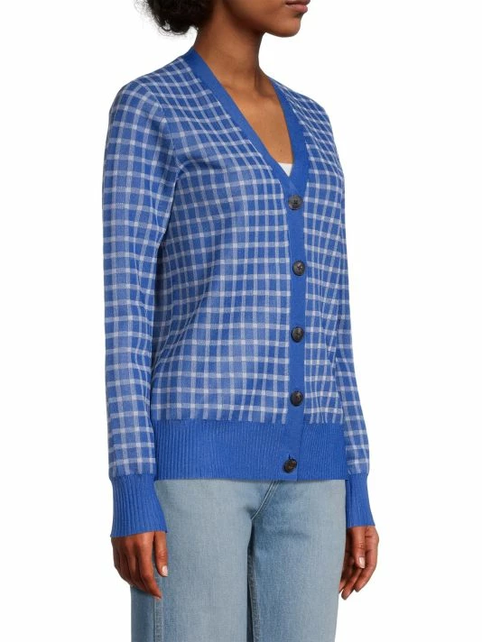 Tory Burch Boyfriend Cardigan Plaid 4 Tory Burch Boyfriend Cardigan Plaid - Image 4