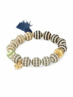 Tory Burch Bracelet Roxanne 18K-Gold-Plated Mixed-Media Stretch