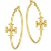 Tory Burch Earring Kira Logo Hoop Goldtone