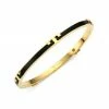 Tory Burch Bangle Bracelet Enamel Logo Slim Goldtone