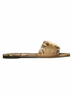 Tory Burch Slide Eleanor Leather Snake-Embossed