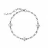 Tory Burch Chain Bracelet Roxanne Silver-Plated Zirconia Cubic