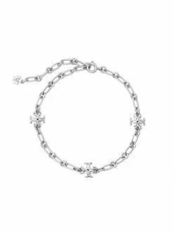 Tory Burch Chain Bracelet Roxanne Silver-Plated Zirconia Cubic
