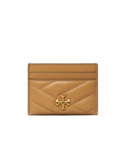 Tory Burch Card Case Kira Chevron Leather Pine Forest