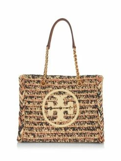 Ella Raffia Tory Burch Tote Chain Small