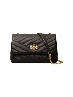 Tory Burch Shoulder Bag Kira Chevron Leather Black