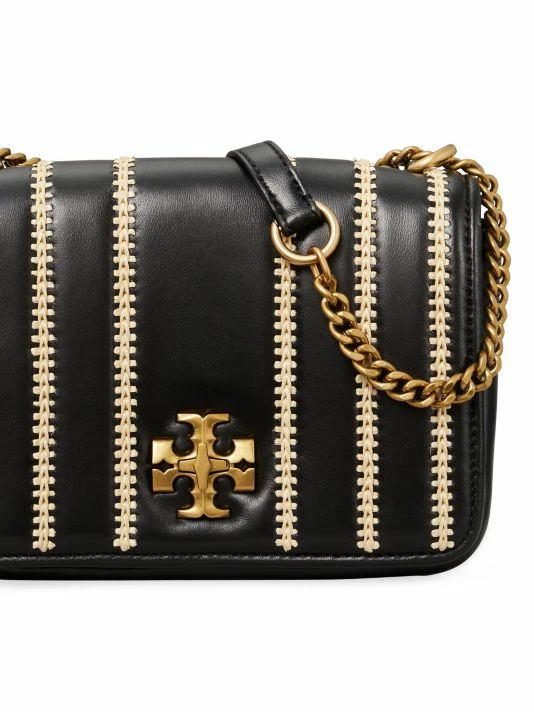 Tory Burch Kira Raffia Shoulder Bag Leather Striped 3 Tory Burch Kira Raffia Shoulder Bag Leather Striped - Image 3