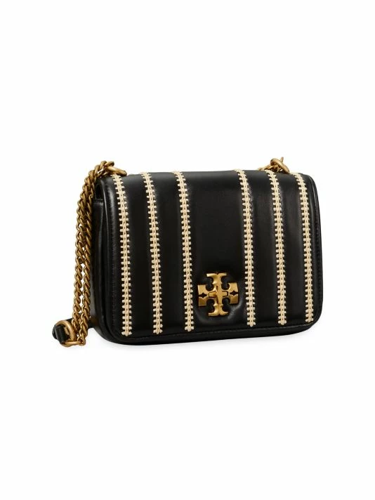 Tory Burch Kira Raffia Shoulder Bag Leather Striped 4 Tory Burch Kira Raffia Shoulder Bag Leather Striped - Image 4