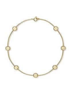 Tory Burch Miller Necklace Goldplated Logo Stud