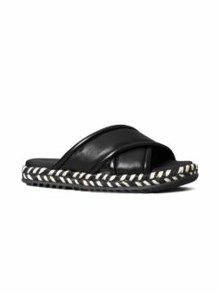 Tory Burch Slide Sandal Leather Espadrille