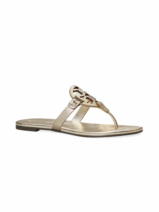 Tory Burch Miller Sandal, Leather Soft Metallic 2 Tory Burch Miller Sandal, Leather Soft Metallic - Image 2