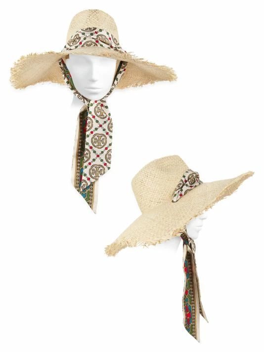 Tory Burch Logo Tie Straw Hat 3 Tory Burch Logo Tie Straw Hat - Image 3
