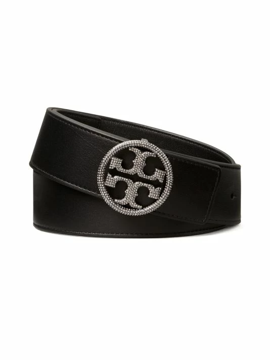 Tory Burch Belt Logo Leather 1.5" Embellished 1 Tory Burch Belt Logo Leather 1.5" Embellished