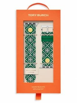 Apple® Tory Burch Watch Medallion Strap/38Mm Leather 40Mm Logo-Print Green -Tory Burch Shop unnamed file 2101