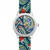 Tory Burch The Gigi Watch Stainless Steel Multicolor Three-Hand Bird-Print Leather Exotic