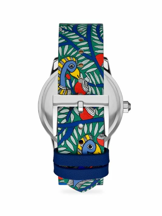 Tory Burch The Gigi Watch Stainless Steel Multicolor Three-Hand Bird-Print Leather Exotic 3 Tory Burch The Gigi Watch Stainless Steel Multicolor Three-Hand Bird-Print Leather Exotic - Image 3
