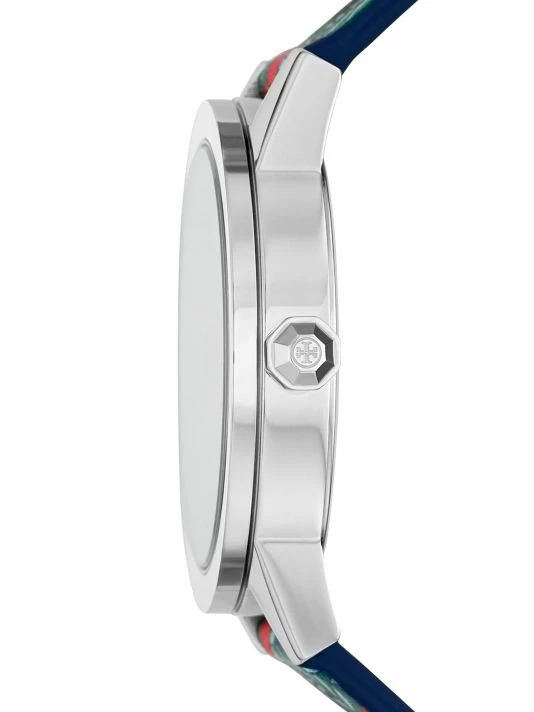 Tory Burch The Gigi Watch Stainless Steel Multicolor Three-Hand Bird-Print Leather Exotic 4 Tory Burch The Gigi Watch Stainless Steel Multicolor Three-Hand Bird-Print Leather Exotic - Image 4