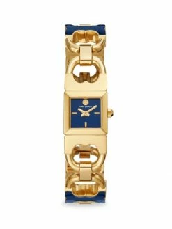 Tory Burch Watch The Gemini Stainless Steel Two-Tone Two-Hand Double T-Link