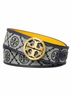 Tory Burch Tory Navy Belt T Monogram Jacquard
