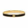 Tory Burch Logo Bracelet Kira Enamel Goldtone Slim Cuff Hinged