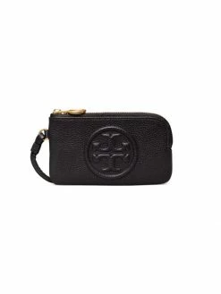 Tory Burch Card Case Perry Bombé Leather Zip