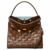 Tory Burch Lee Radziwill Cream Woven Leather Satchel