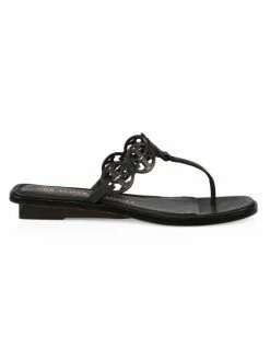 Tiny Miller Tory Burch Sandal Perfect Black Leather Wedge Thong