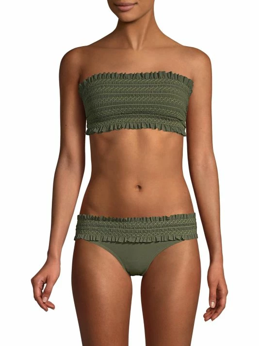 Tory Burch Bikini Top Costa Bandeau Smocked Black 3 Tory Burch Bikini Top Costa Bandeau Smocked Black - Image 3