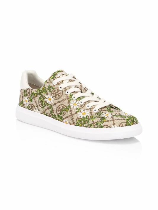 Tory Burch Sneaker T Monogram Floral-Embroidered Howell 2 Tory Burch Sneaker T Monogram Floral-Embroidered Howell - Image 2