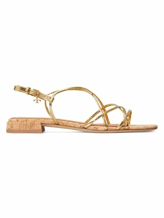 Tory Burch Sandal Slingback Metallic Penelope Flat 1 Tory Burch Sandal Slingback Metallic Penelope Flat