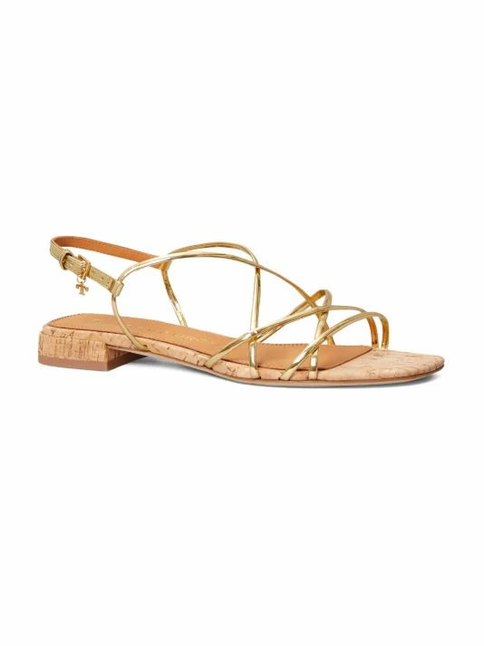 Tory Burch Sandal Slingback Metallic Penelope Flat 2 Tory Burch Sandal Slingback Metallic Penelope Flat - Image 2
