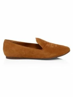 Tory Burch Smoing Slipper Suede Black Ruby