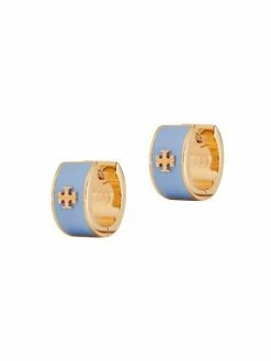 Tory Burch Enamel Huggie Earring Logo Kira