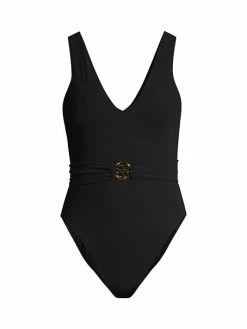 Tory Burch Swimsuit One-Piece Plunge Belted Miller