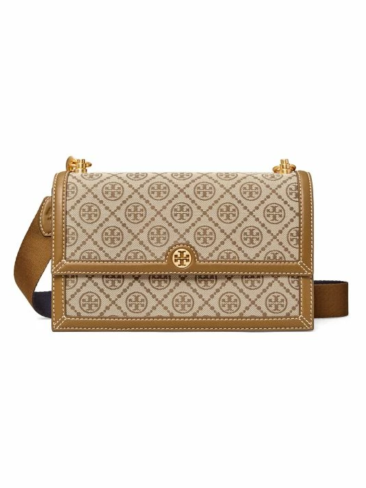 Tory Burch Bag T Monogram Jacquard Crossbody Hazelnut 6 Tory Burch Bag T Monogram Jacquard Crossbody Hazelnut - Image 6