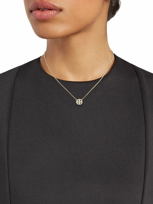 Tory Burch Pendant Necklace Logo Crystal 2 Tory Burch Pendant Necklace Logo Crystal - Image 2