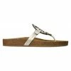 Tory Burch Miller Slide Metallic Thong Leather Cloud