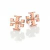 Tory Burch Earring Logo Stud Rose Goldtone