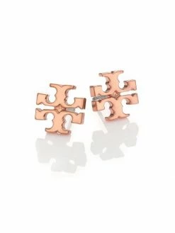 Tory Burch Earring Logo Stud Rose Goldtone