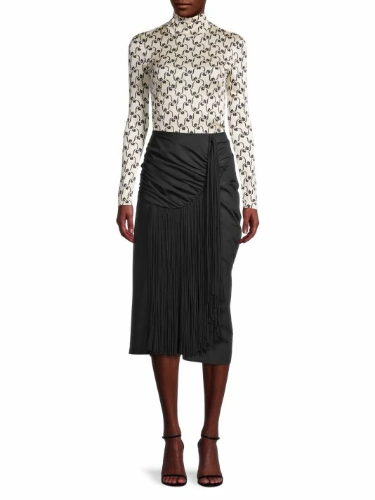 Tory Burch Wrap Skirt Poplin Fringe 2 Tory Burch Wrap Skirt Poplin Fringe - Image 2