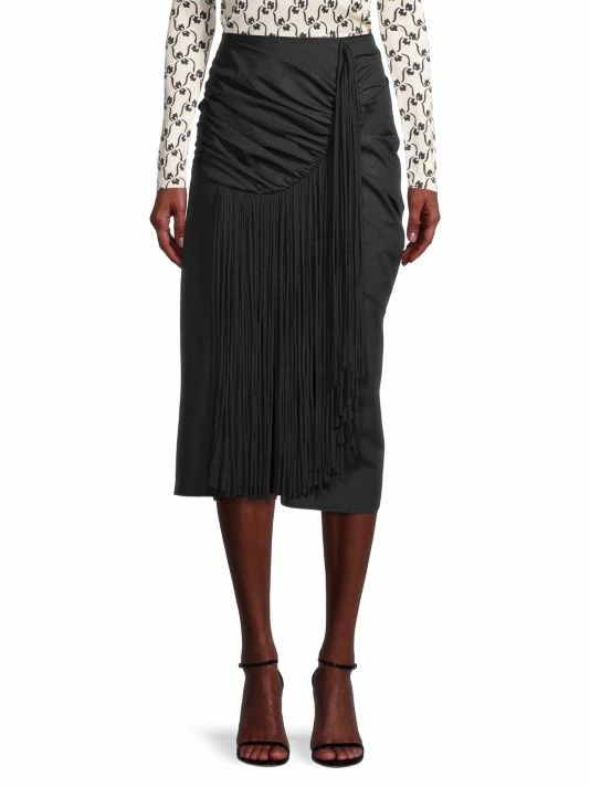 Tory Burch Wrap Skirt Poplin Fringe 3 Tory Burch Wrap Skirt Poplin Fringe - Image 3