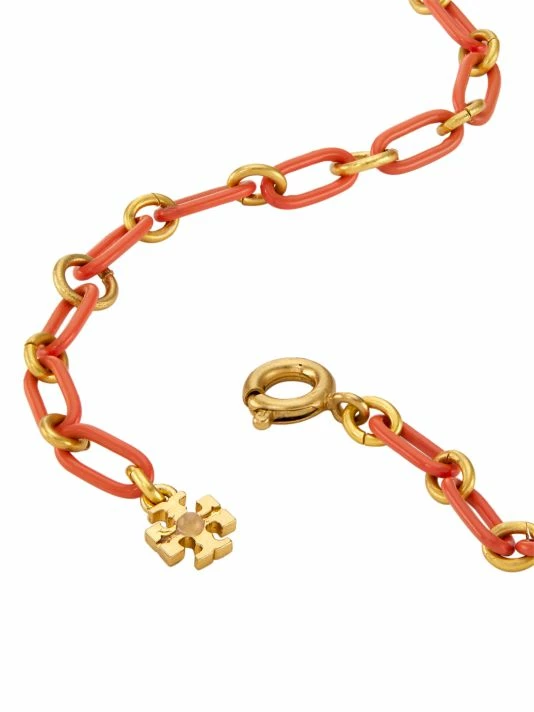 Tory Burch Logo Chain Necklace Roxanne 18K-Gold-Plated Acrylic 3 Tory Burch Logo Chain Necklace Roxanne 18K-Gold-Plated Acrylic - Image 3