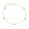 Tory Burch Necklace Roxanne Acrylic Chain Stone Two-Tone Semi-Preciou Goldtone,