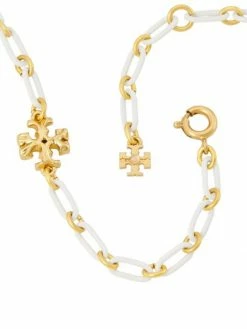Tory Burch Necklace Roxanne Acrylic Chain Stone Two-Tone Semi-Preciou Goldtone, -Tory Burch Shop unnamed file 2677