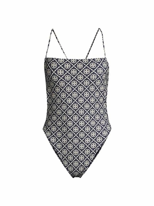 Tory Burch Swimsuit Monogram Logo One-Piece 1 Tory Burch Swimsuit Monogram Logo One-Piece