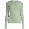 Tory Burch Sweater Ribbed Metallic Stripe Clear Mint