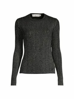 Tory Burch Sweater Ribbed Metallic Stripe Clear Mint -Tory Burch Shop unnamed file 2704