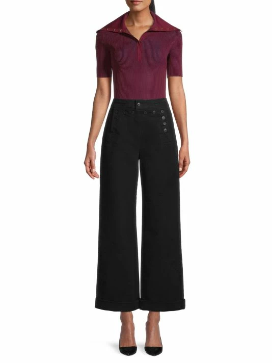 Tory Burch Rib-Knit Polo Top 2 Tory Burch Rib-Knit Polo Top - Image 2
