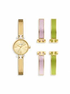Tory Burch Set Watch The Kira Analog Goldtone